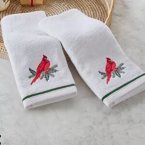 Holiday Cardinal Turkish Cotton Hand‎ Towel, set of 2
